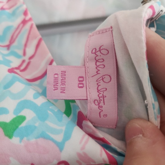 lilly pulitzer Lobstah Roll Delia‎ Shift Dress Lace Up Size 00 - Picture 4 of 5
